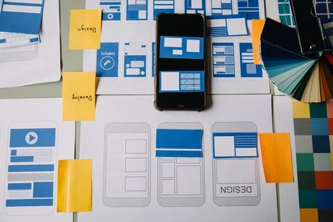 UX UI and Programming development technology. 库存照片