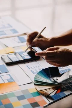 UX UI and Programming development technology. 库存照片