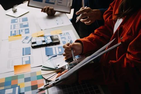 UX UI and Programming development technology. Stockfoto's