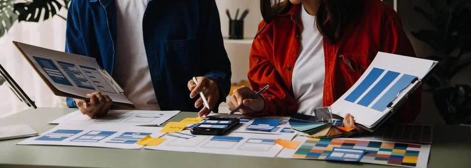 UX UI and Programming development technology. 库存照片