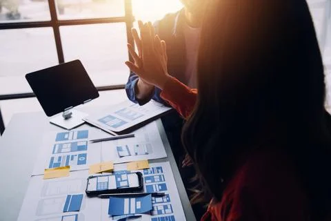 UX UI and Programming development technology. 스톡 사진