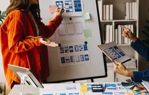 UX UI and Programming development technology. 스톡 사진