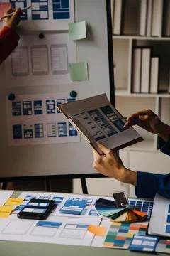 UX UI and Programming development technology. Stock Photos