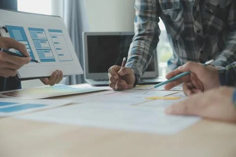 UX UI and Programming development technology. Stock Photos