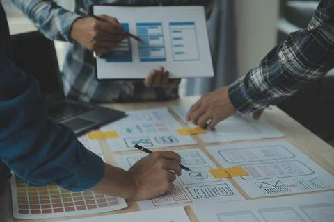 UX UI and Programming development technology. Stock Photos