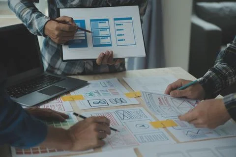 UX UI and Programming development technology. Stock Photos