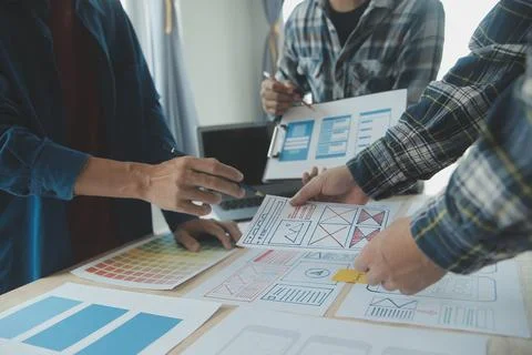 UX UI and Programming development technology. 스톡 사진