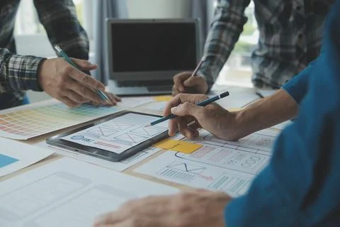 UX UI and Programming development technology. Stockfoto's