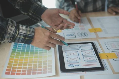 UX UI and Programming development technology. Stock Photos