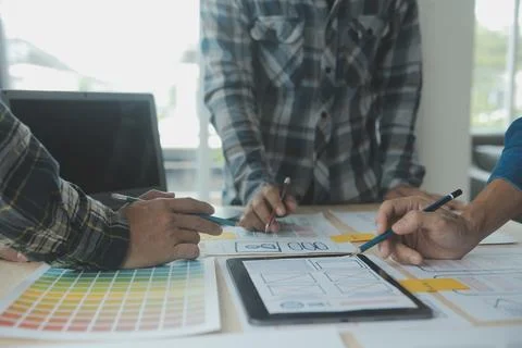 UX UI and Programming development technology. 库存照片