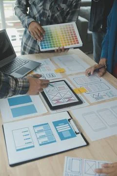 UX UI and Programming development technology. Foto stock