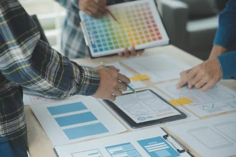 UX UI and Programming development technology. 库存照片