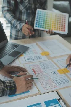 UX UI and Programming development technology. 库存照片