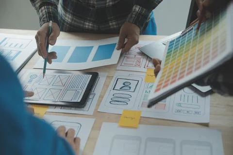 UX UI and Programming development technology. Foto stock