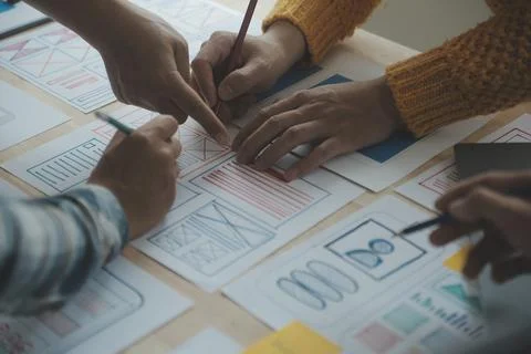 UX UI and Programming development technology. 库存照片