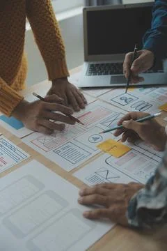 UX UI and Programming development technology. 库存照片