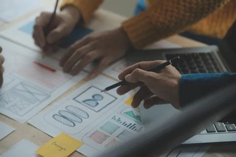 UX UI and Programming development technology. Foto stock