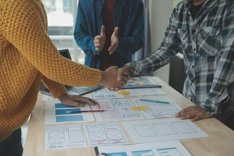 UX UI and Programming development technology. 库存照片