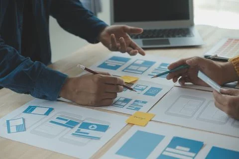 UX UI and Programming development technology. Foto stock