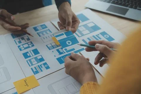 UX UI and Programming development technology. Stockfoto's