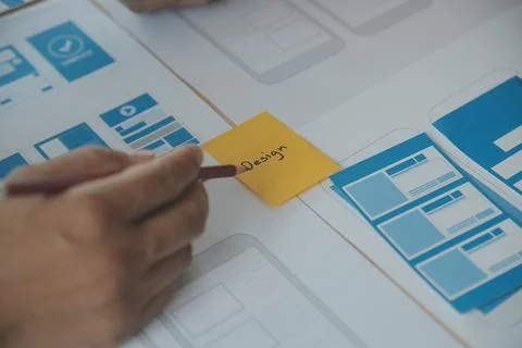 UX UI and Programming development technology. Stockfoto's