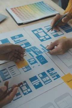 UX UI and Programming development technology. 库存照片