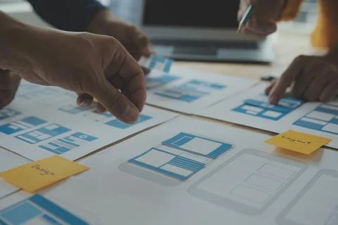 UX UI and Programming development technology. 库存照片