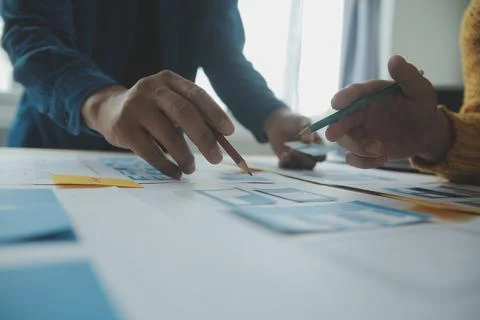 UX UI and Programming development technology. Stockfoto's