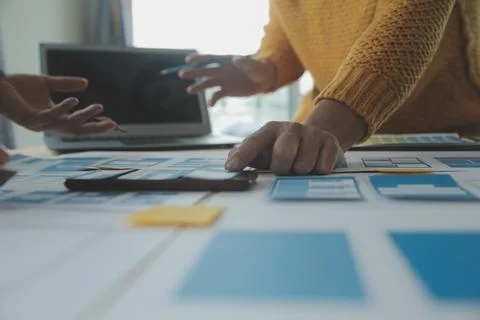 UX UI and Programming development technology. 库存照片