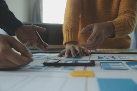 UX UI and Programming development technology. 库存照片