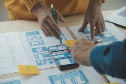 UX UI and Programming development technology. 库存照片