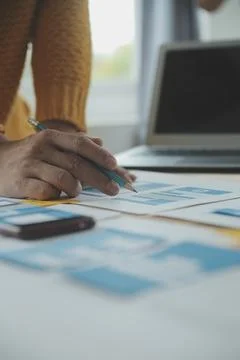 UX UI and Programming development technology. Stock Photos