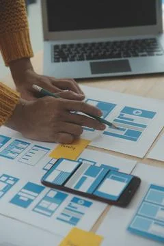 UX UI and Programming development technology. 库存照片