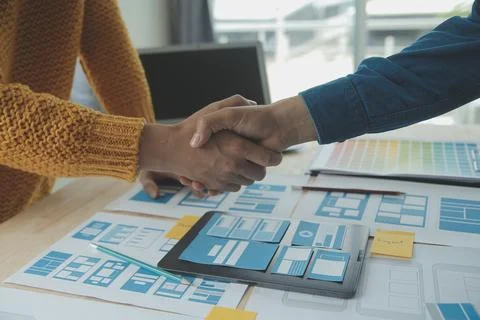 UX UI and Programming development technology. 库存照片