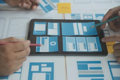 UX UI and Programming development technology. Foto stock