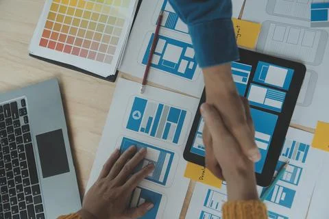 UX UI and Programming development technology. Stock Photos