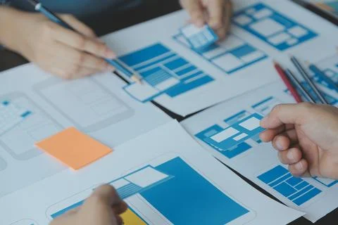 UX UI and Programming development technology. Stock Photos