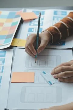 UX UI and Programming development technology. Stock Photos