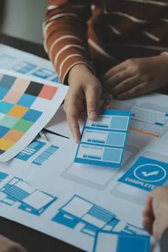 UX UI and Programming development technology. Stock-Fotos