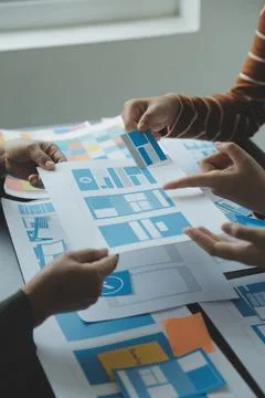 UX UI and Programming development technology. 스톡 사진