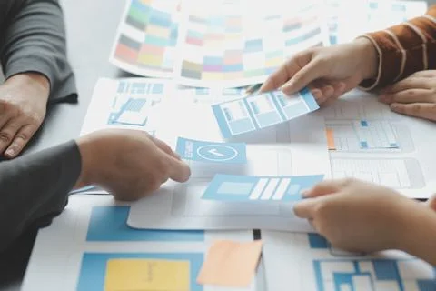 UX UI and Programming development technology. 스톡 사진