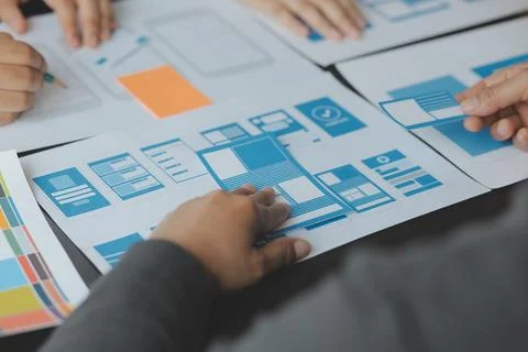 UX UI and Programming development technology. 스톡 사진