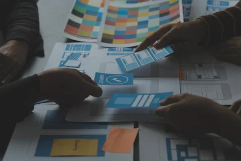 UX UI and Programming development technology. 库存照片