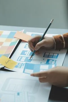 UX UI and Programming development technology. 스톡 사진