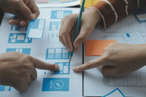 UX UI and Programming development technology. 库存照片