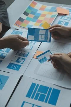 UX UI and Programming development technology. Stock Photos