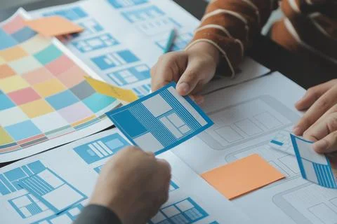 UX UI and Programming development technology. Stock Photos