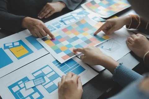 UX UI and Programming development technology. Stock Photos