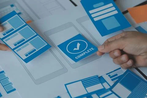 UX UI and Programming development technology. Stock Photos