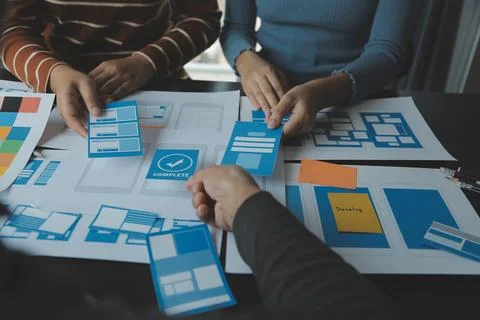 UX UI and Programming development technology. Stock Photos